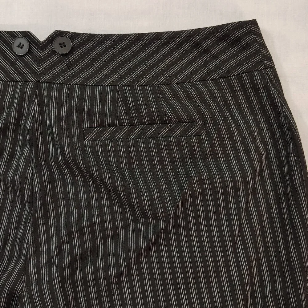 Ann Taylor Loft Julie Trouser Dress Pants Womens Size 6 Pinstripe Wide Leg Black - Picture 6 of 15